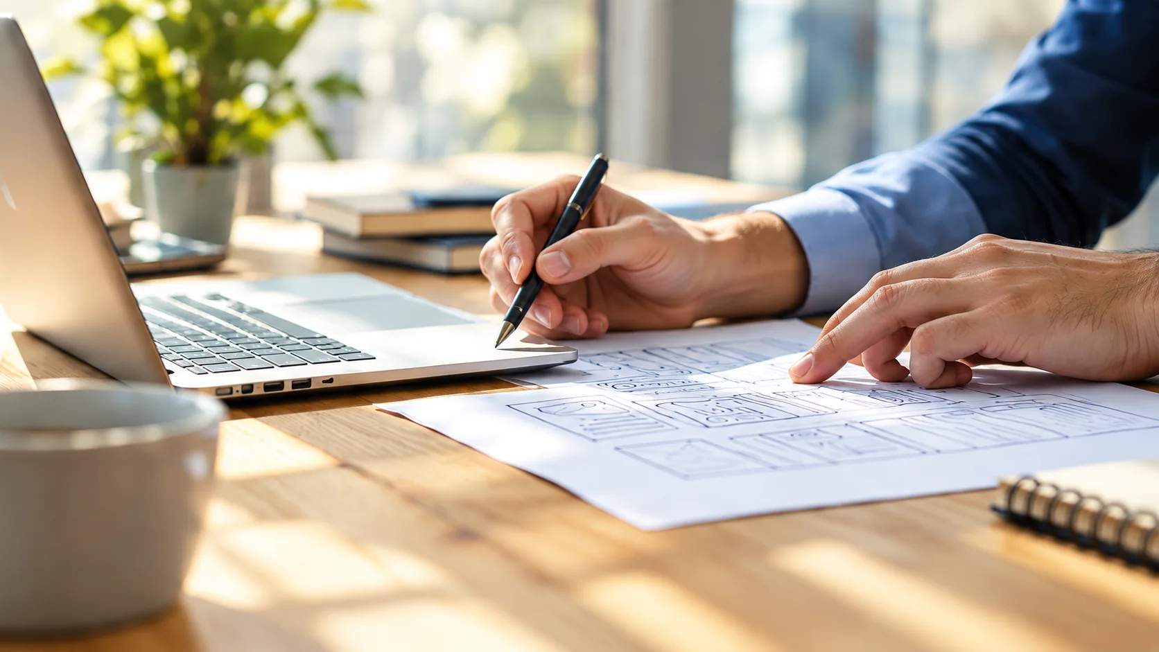 Planning a software project at a desk